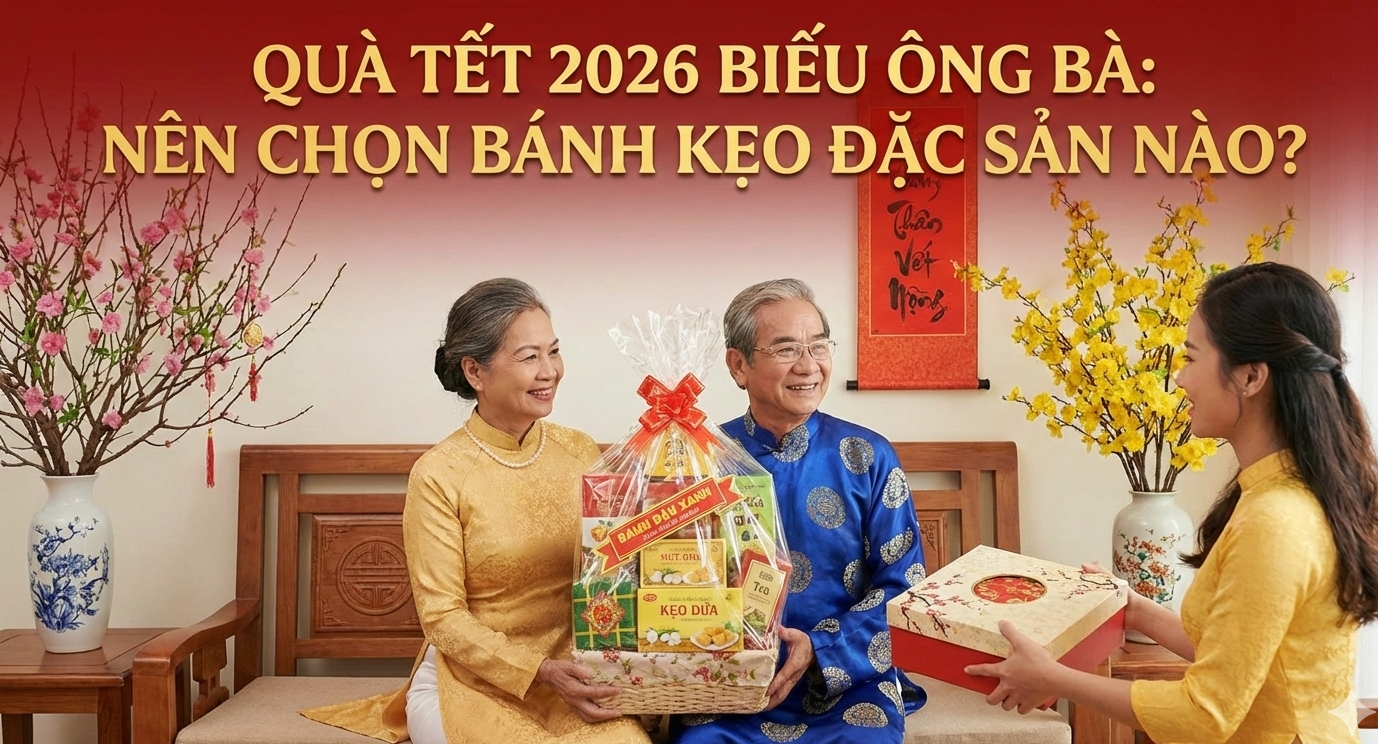 Quà Tết 2026 Biếu Ông Bà: Nên Chọn Bánh Kẹo Đặc Sản Nào?