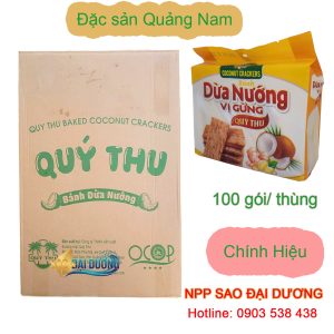 Bánh Dừa Nướng Vị Gừng Quý Thu 125g – Đặc Sản Quảng Nam Thơm Nồng Hấp Dẫn